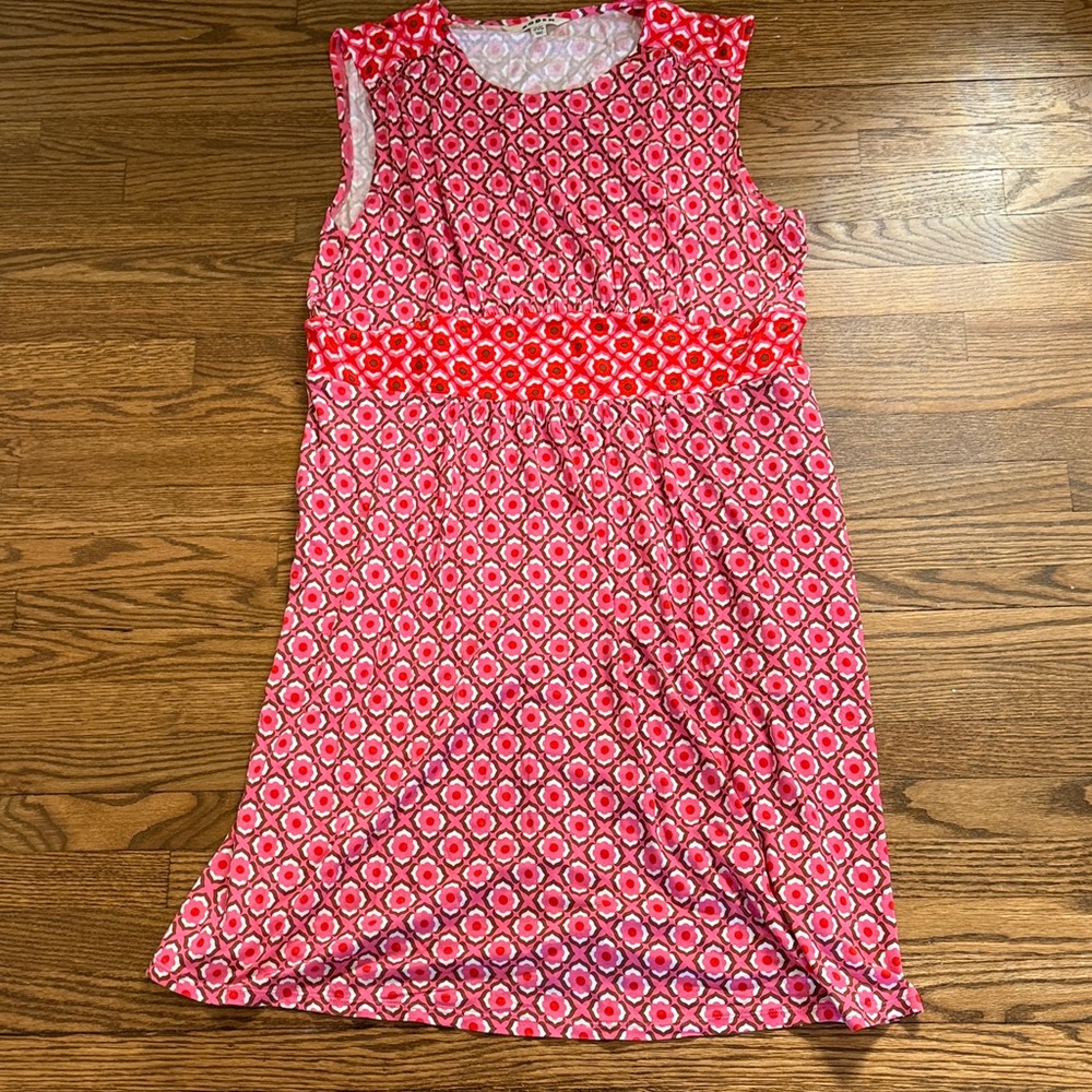 Boden Pink and Coral Printed Dress Size 16